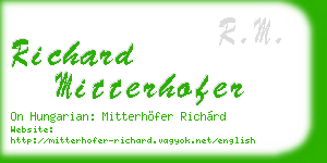 richard mitterhofer business card