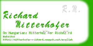 richard mitterhofer business card